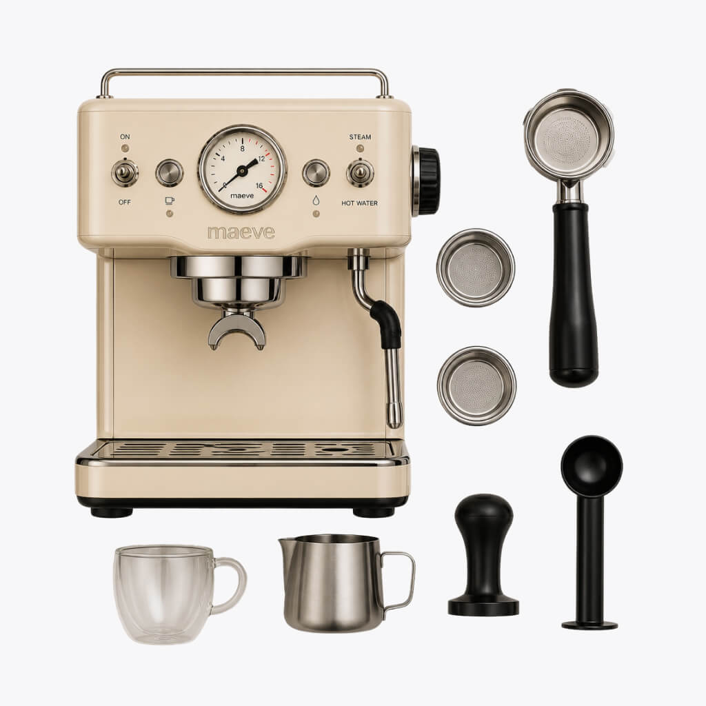 Coffee Maker Warm White Set